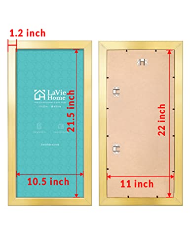 Lavie Home 11X22 Newspaper Frame Without Mat, Gold Frame With High Definition Plexiglass, Fits 11X22 Inch Newspaper, Assorted Media Cover Frame #TOP1
