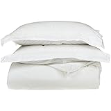 Egyptian Cotton 650 Thread Count, King/California King 3-Piece Duvet Cover Set, Single Ply, Solid, White