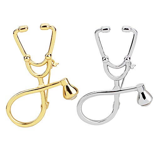 Image of coadipress 2Pcs Stethoscope Brooch Pins Stethoscope Lapel Pin Cute Brooch Medical TreatmentPin Badges for Women Men Doctor Nurse Medical Clothing Bags Decor Jewelry Gift