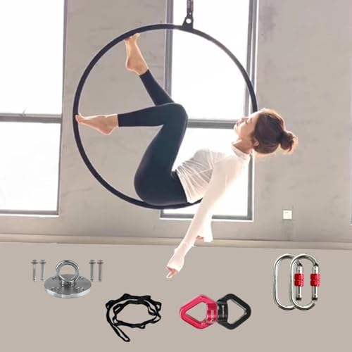 Zestaw pierścieni do jogi dla dorosłych, kompletne akcesoria do akrobatyki i fitnessu powietrznego (90 cm)