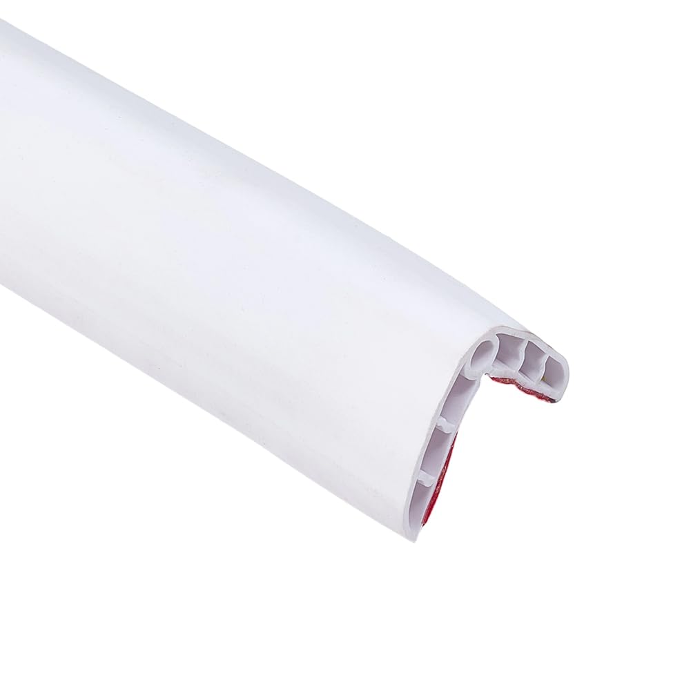 MAYJOYDIY 2 Pcs Rubber Wall Corner Guard Edge Protector 1Mx3.6cm Self-Adhesive Wall Guards Anti Collision Furniture Edge Strip for Fireplace Table Edge Home & Office, White