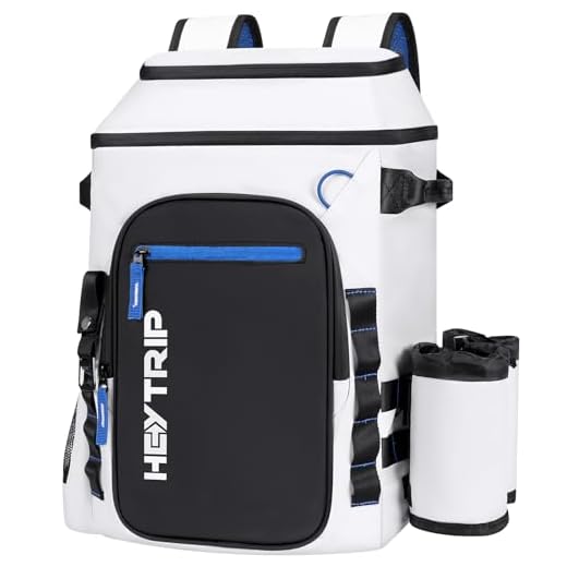 Heytrip Cooler Backpack 36 Cans with 2 Detachable Pouches Insulated Waterproof Cooler Bag for 20 Hours Cold Retention, Leak-Proof Cooler with Sternum Strap(White)