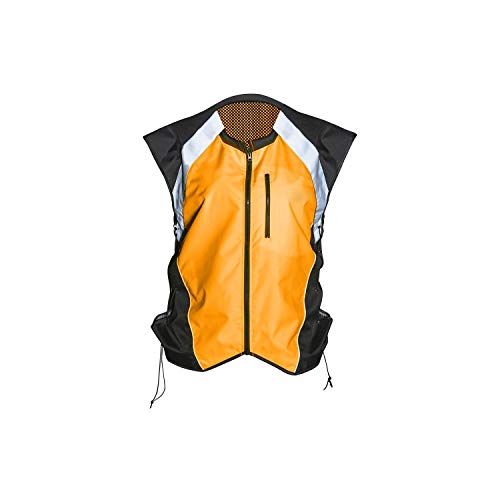 Badass Moto High Vis Vest Reflective Motorcycle Vest. Orange. Size Medum - Can Be Worn Over Med - Large Jackets. Adjustable Sides, Zipper Front & Pocket. Bikers, Atv, Hunting, Cycling, Military Gift #TOP6