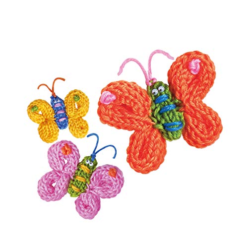 Kit de Tricô Francês Borboleta, 4M, Multicor