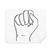 Clenched Gesture Line Drawing Pattern Cleaning Cloth Screen Cleaner 2pcs Suede Fabric