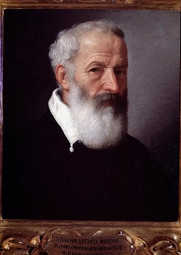 Portrait d'un vieil homme par Moroni - Impression d'art sur toile 60x90cm