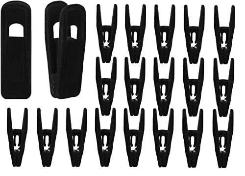 Mateda Velvet Hangers Clips Strong Finger Clips Perfect For Thin Velvet Hangers (Black, 20) #TOP6