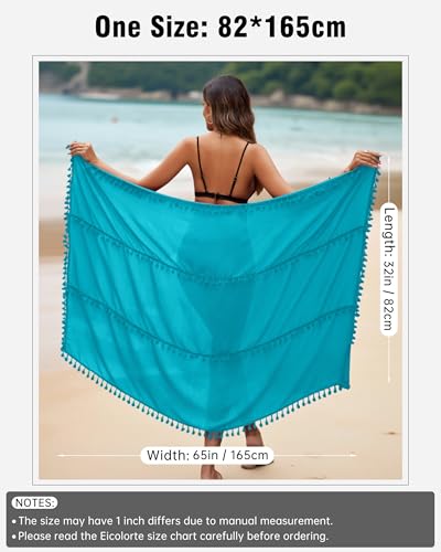 Image of Eicolorte Sarong Cover Up Womens Beach Cover Up Bikini Bathing Suit Swimsuit Swimwear Coverup Sarong Pareo Wraps for Women
