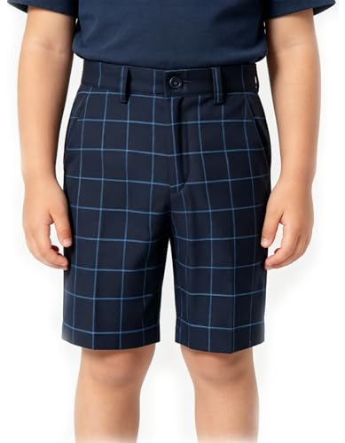 Image of Boy Shorts Kids Stretch School Uniform Clothes Flat Front Dress Casual Shorts with Pockets for Summer