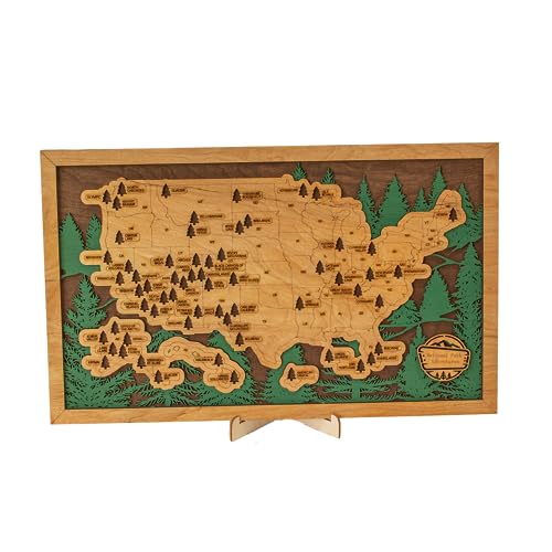 National Park Travel Map Wood (Your Personlized Name)