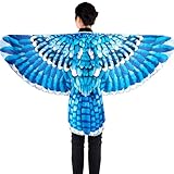 D.Q.Z Adults Bird-Wings Costume for Women Eagle Parrot Owl Dress Up for Fairy Ladies Cosplay Hallowen Party (Blue)