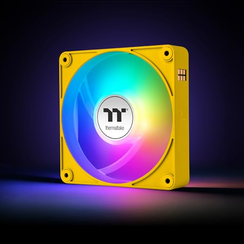 Image of Thermaltake CT140 EX Reverse ARGB Sync PC Cooling Fan 3 Pack, 500~1800 RPM, 5V Mobo Sync, 16.8 Million Colors 9 LEDs, MagForce 2.0 Connectors, Hydraulic Bearing, Bumblebee, CL-F227-PL14BB-A