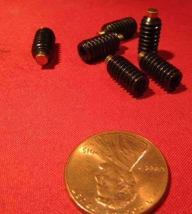Black Oxide Steel Brass Tip Set Screw 1/4-20 x .500" (1/2") Thread Length 25 pcs