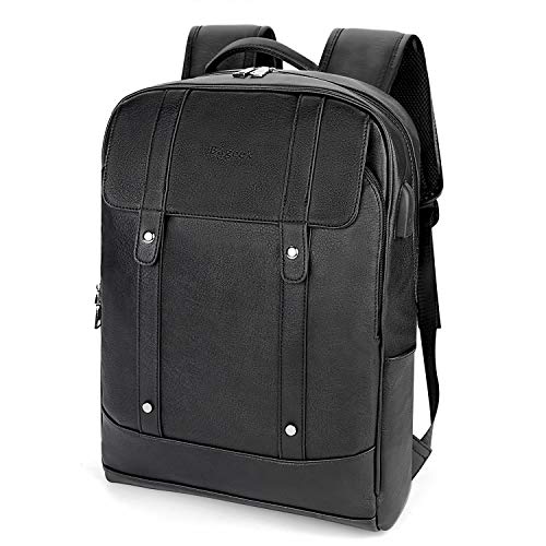 Bageek Sac a Dos Homme Cuir synthétique 15,6'' Sac à Dos USB Sac à Dos pour Ordinateur Portable Cartable garçon Sac a Dos College