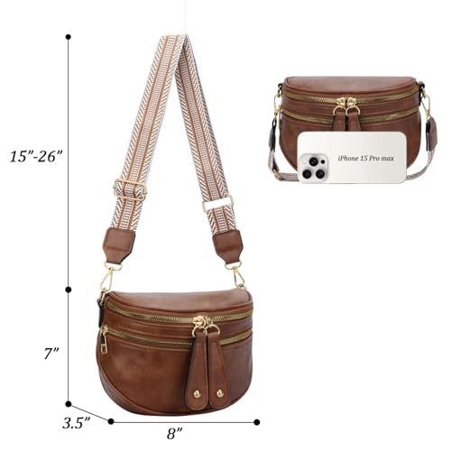 Image of KKXIU Crossbody Sling Bag for Women Trendy Fanny Pack Vegan Leather Chest Bag | Trendy