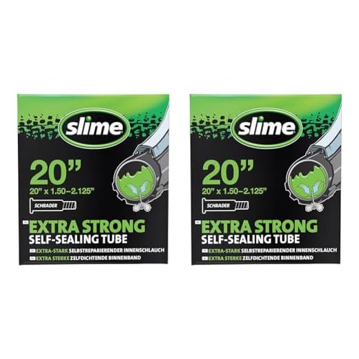 Slime 30058SL Cámara Interior de Bicicleta con Sellante de Pinchazos Slime, Sellado Autónomo, Prevenir y Reparar, Válvula Schrader, 40/57-406 mm (20" x1,50-2,125") (Paquete de 2)