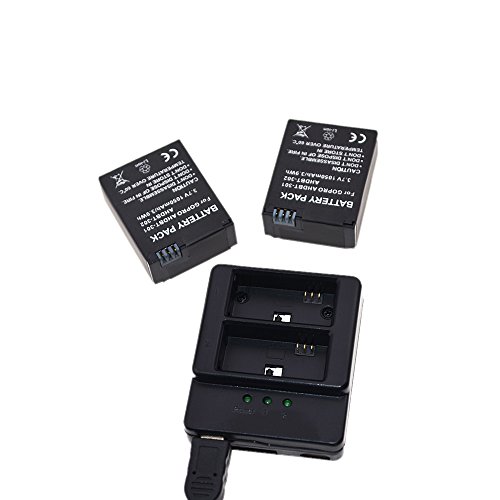 Suptig Battery (2 Pack) and Daul Charger for Gopro HERO3/Gopro HERO3+ and Gopro AHDBT-301/AHDBT-302