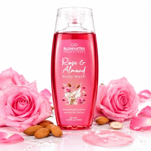 Image of Rose & Almond Body Wash | Rejuvenating & Soothing Body Cleanser | Helps Improve Skin Texture | Moisturizing Daily Shower Gel for Soft & Healthy Looking Skin | 100ml