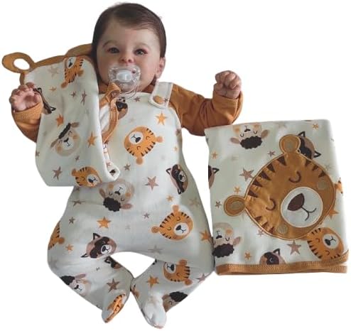 Saída de Maternidade Bebê Menino Kids Tigre Luigi Bege