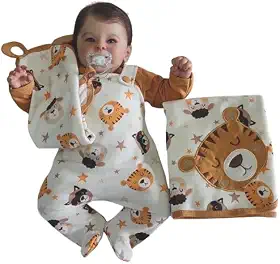 Saída de Maternidade Bebê Menino Kids Tigre Luigi Bege