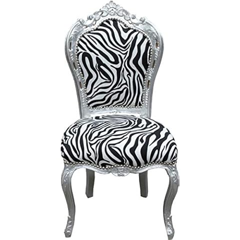 Casa Padrino Barock Esszimmer Stuhl Zebra/Silber Mod2 Cover