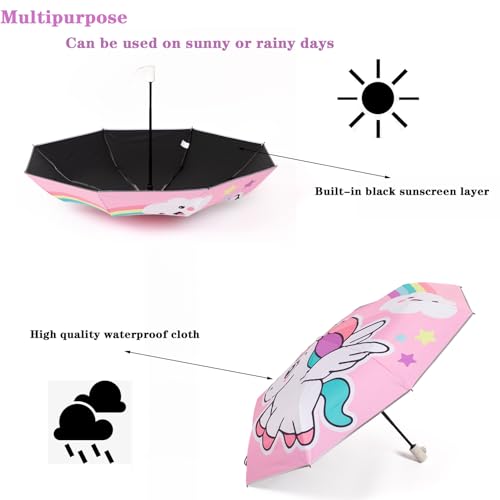 Generic KUMA-UNI-1/FBA Afkengung Kids Automatic Folding Umbrella - Digital Cartoon Printing Uv Resistant Umbrella With Anti-Rebound Design, Compact Windproof For Kids Girls thumb #4