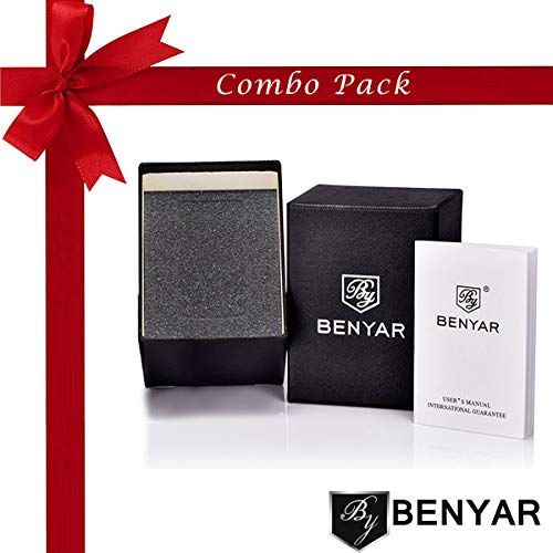 By Benyar Men’s Watch Amazon Analog Waches For Man Sport Work Waterproof Chronograph Watches Men Stylish Minimalist Classic Men's Wrist Watch With Leather Band Unque Gifts For Men #TOP6