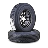 Free Country Trailer Tire Wheel Assembly ST205/75R14 8-Ply D 105N 5 Lug on 4.5' PCD Black Mod Rim,SET 2