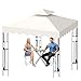 Qdreclod 10'X10' Gazebo Canopy Top Replacement, Double Tier Canopy Replacement Top Cover with Air Vent, Grill Top Roof for Shop Garden Patio Yard Outdoor, Pavilion Cover Sunshade (Beige A)