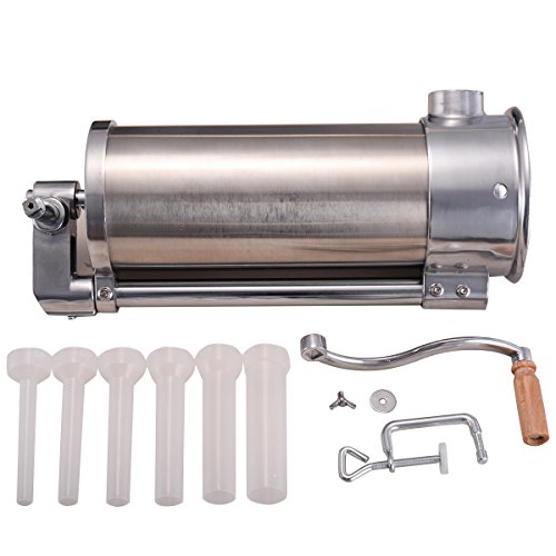 RELAX4LIFE Würstfüller manuell, Wurstspritze inkl. 6 Füllrohre, Wurstfüllmaschine aus Edelstahl & Aluminium, Wurstpresse… – Bild 3