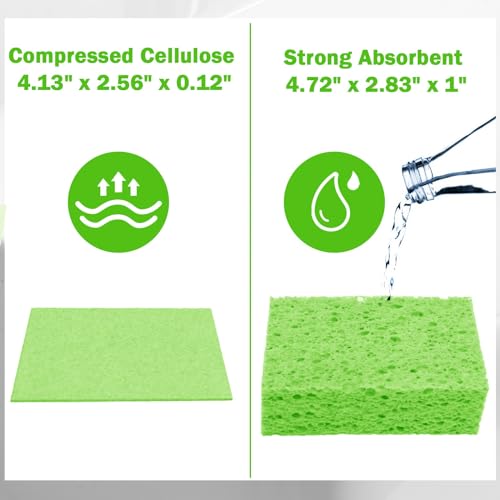 Image of YoleShy Sponge Kitchen Natural Cellulose Sponges 10 Pack Compressed Sponges for Cleaning Reusable Dish Sponge Kitchen Non-Scratch DIY