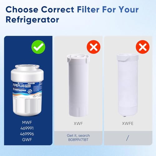 Image of PUREPLUS PRO Refrigerator Water Filter Replacement for HDX FMG-1, PL-100, WFC1201, PC75009, RWF1060, RWF0600A, 469991 Refrigerator Cartridge, NSF /ANSI 53&42 Certified, 1Pack