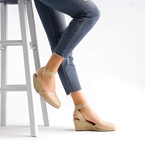 Image of DREAM PAIRS Women's Ankle Strap Wedge Sandals | Espadrilles Sandals, Elastic Ankle Strap, Cushioned Comfort for Summer Outfit, Fashion Dressy Shoes