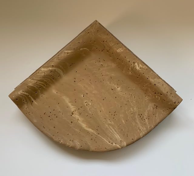 Artificial Stone Resin Shower Corner Shelf Bath Accessories (Noce Travertine)