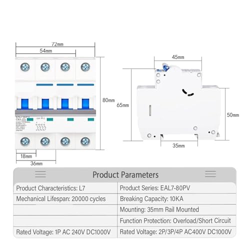 Disjoncteur photovoltaïque 1P 6A protégeant efficacement vos circuits des courts-circuits