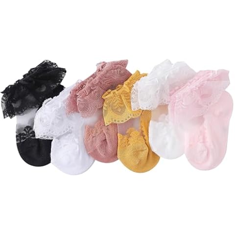 QKURT Baby Lace Socks, 6 Pairs Cover