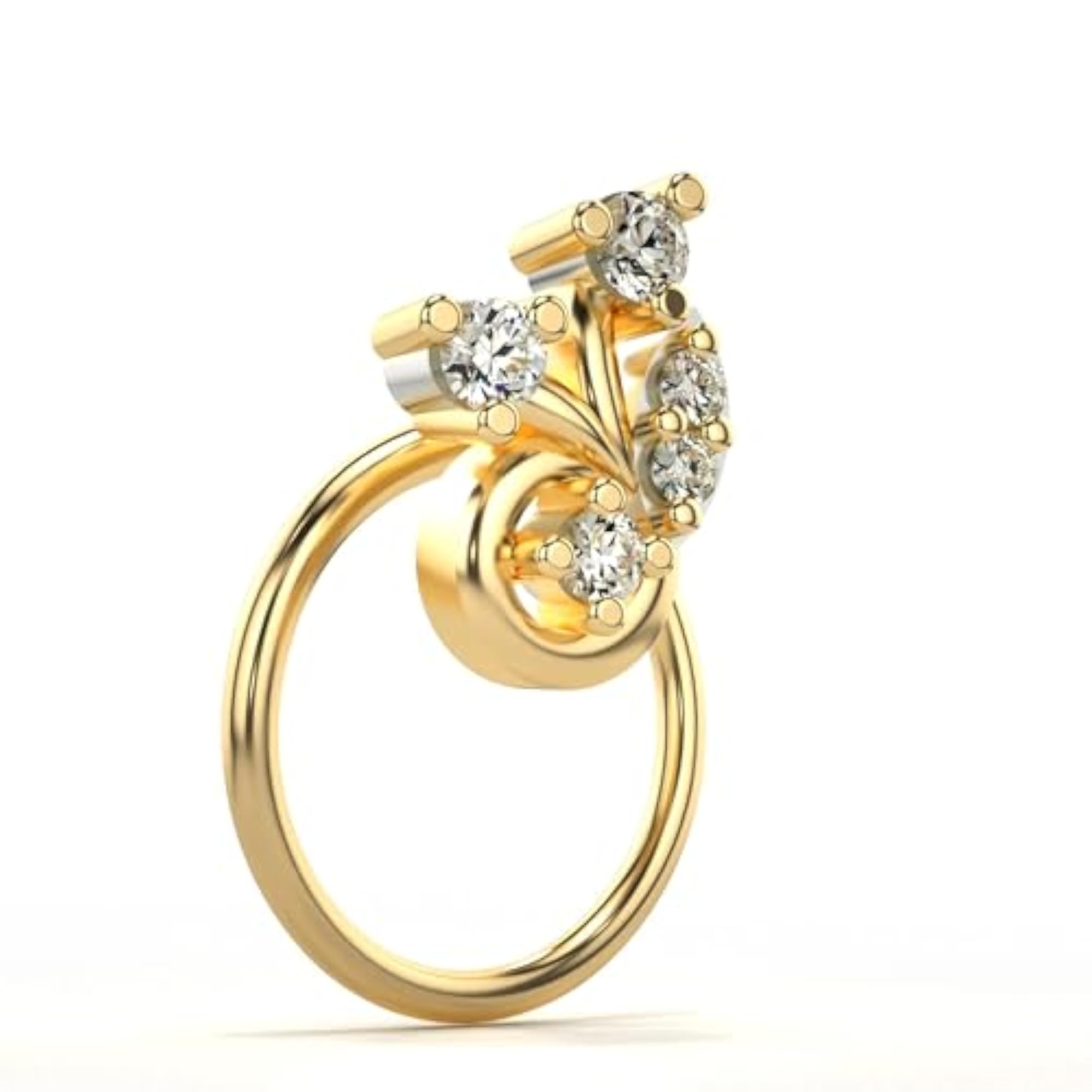 Women's Hallmarked Gold & 0.05cts Lab Grown Diamond Nosepin