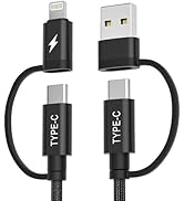 Basesailor エレコム 4in1 USB Type C 充電ケーブル 3M、60W 高速充電 コード タイプC ライトニング Micro USB ケーブル 高速データ転送 高耐久ナイロン...