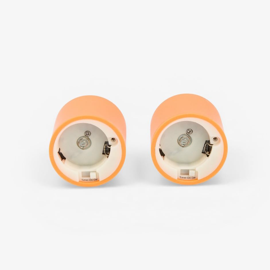 Image of Luminara Moving Flame LED Flameless Tealight (1.4 inch x 2 inch) Remote Ready Battery Operated Plastic LED Flameless Tea Light - Smooth Matte (Russet Orange, 2-Pack)