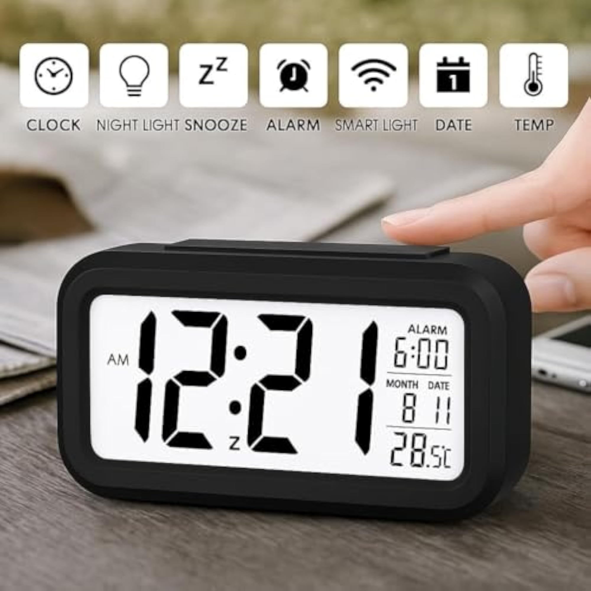 Digital Alarm Clock with Automatic Sensor