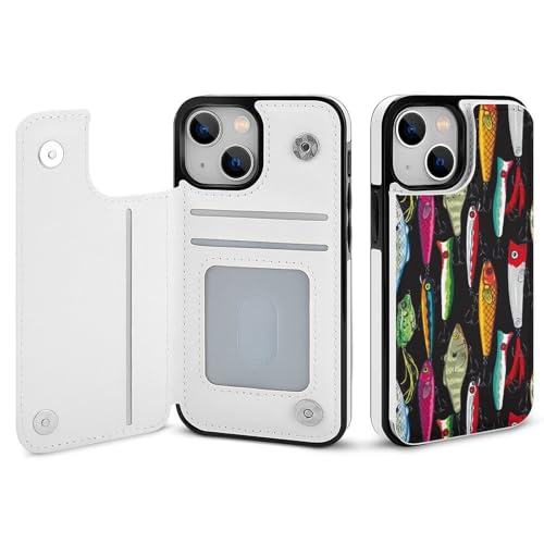 適用 iPhone17Air用ケース 手帳型 ルアー柄 釣り柄 魚柄 釣り スマホケース カード収納 スタンド機能 アイフォン17Airケース 耐衝撃 PUレザー カバー 財布型 Case