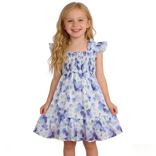 Vestido de verano para niñas con volantes AGQT, ideal para lucir en tardes de playa y cumpleaños