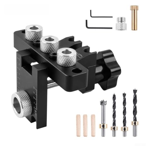 Herramienta perforadora 3 en 1 para madera con mangas de taladro intercambiables y tope 3