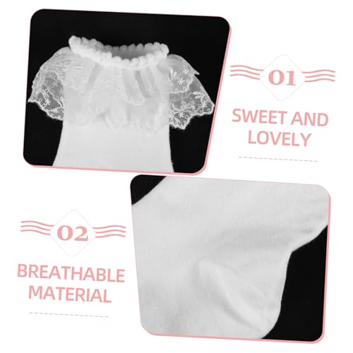White Lace Socks Women Ruffled Socks for Women Frilly Ankle Fashion for Teen Girls3
