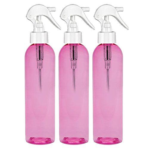 MoYo Natural Labs 8 oz Spray Bottles, Trigger Sprayer Empty Travel Containers, BPA Free PET Plastic for Essential Oils and Liquids/Cosmetics (3 pack, Candy Pink)
