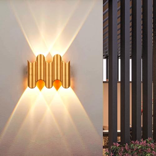 CRFASIBE Outdoor Wall Light, 5W LED Wall Lighting, Waterproof Garden Lights Spotlight for Living Room Bedroom, Hallway