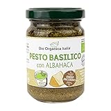 Pesto Verde de Albahaca con Pecorino y Anacardos Bio Elaborado con ingredientes de primera calidad. Aromatizado con queso, aceite de oliva virgen extra, anacardos y piñones. El producto está pasteurizado. Producto con Certificado de Alimentación Ecológica . Ingredientes : Albahaca * 58%, aceite de oliva virgen extra * 30%, ANACARDOS* 7%, QUESO pecorino * 2%, piñones *, sal, corrector de acidez: