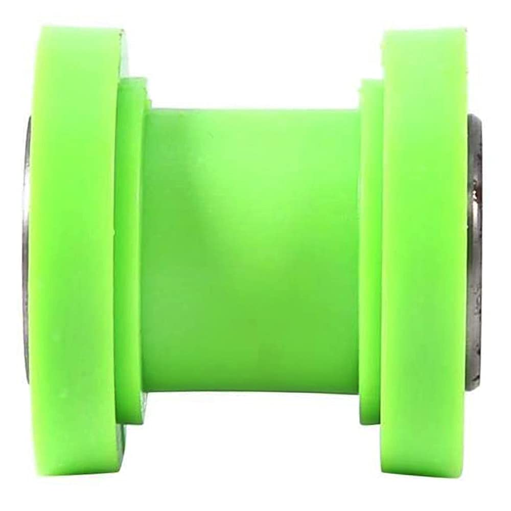 2 piezas de rodillo de cadena tensor de polea universal, rodillo de cadena de 10 mm, polea guía deslizante, polea guía de nailon, rodamientos de alta resistencia, guía de rueda tensor (verde)
