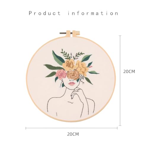 Image of Chenflying Embroidery Starter Kits, 1 /3 Sets Art Embroidery Kits for Beginners Adults with Embroidery Hoops Threads Needles and Instructions