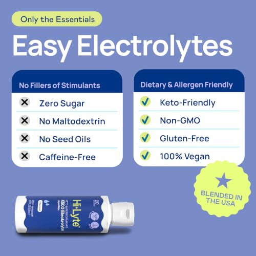 Image of Hi-Lyte K500 Electrolytes Liquid Mix, Unflavored, 20 Servings | 500mg Potassium, Zero Sugar, No Stevia, Non-GMO, Vegan, Gluten-Free, No Maltodextrin, Keto-Friendly, Blended in USA